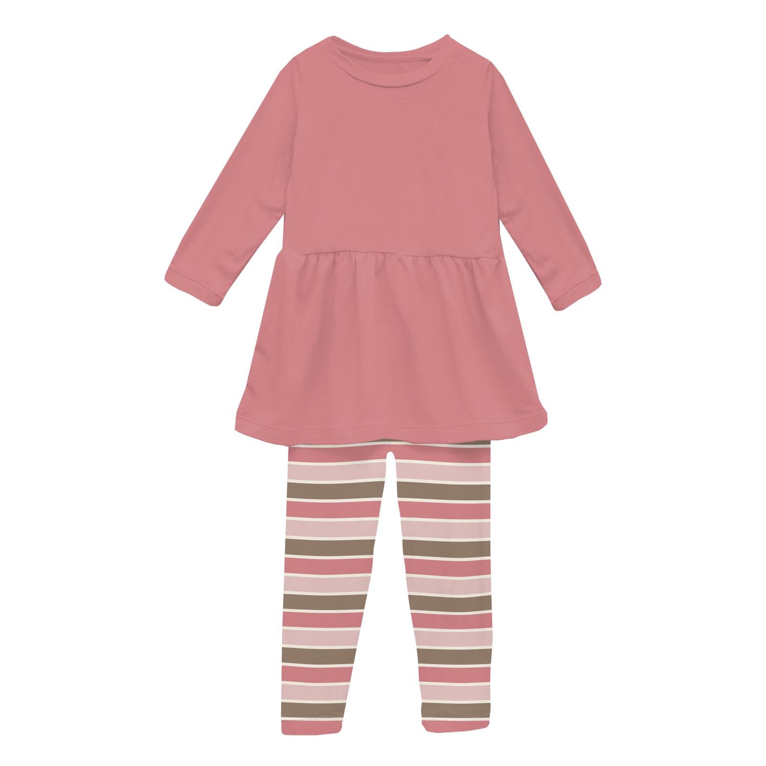 Print Long Sleeve Playtime Outfit Set in Neapolitan Stripe (343786)