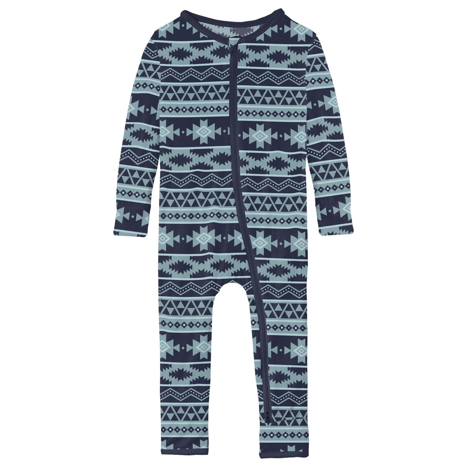 Print Coverall with 2 Way Zipper in Peacoat Mayan Print (344052)