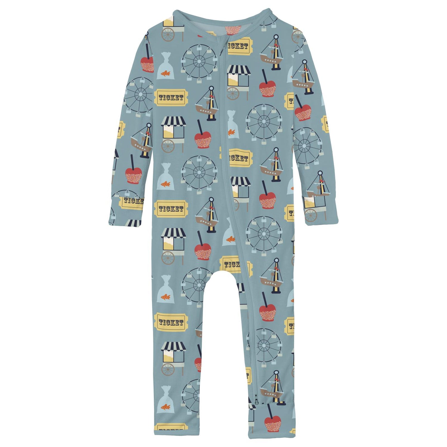 Print Coverall with 2 Way Zipper in Stormy Sea Fall Fair (343971)