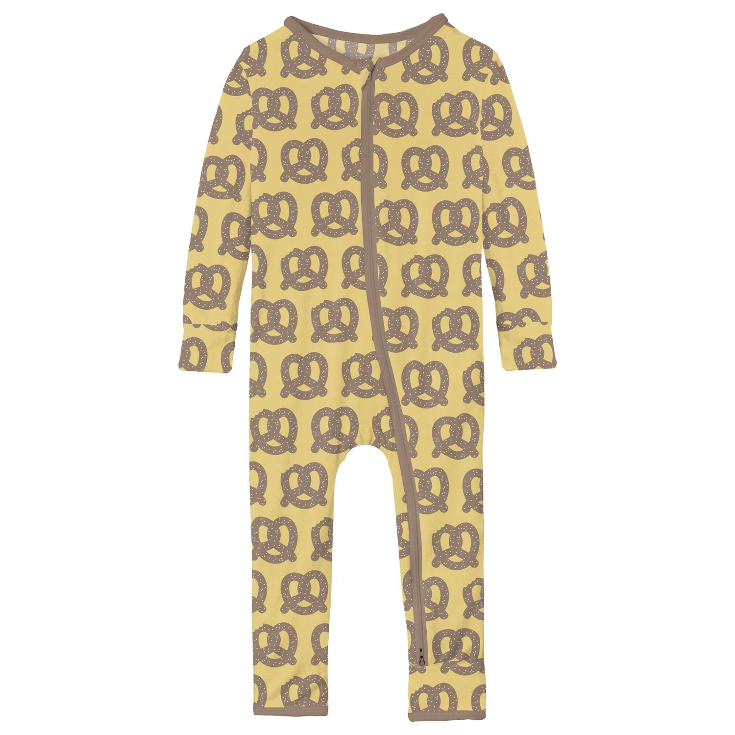 Print Coverall with 2 Way Zipper in Flax Giant Pretzel (343983)