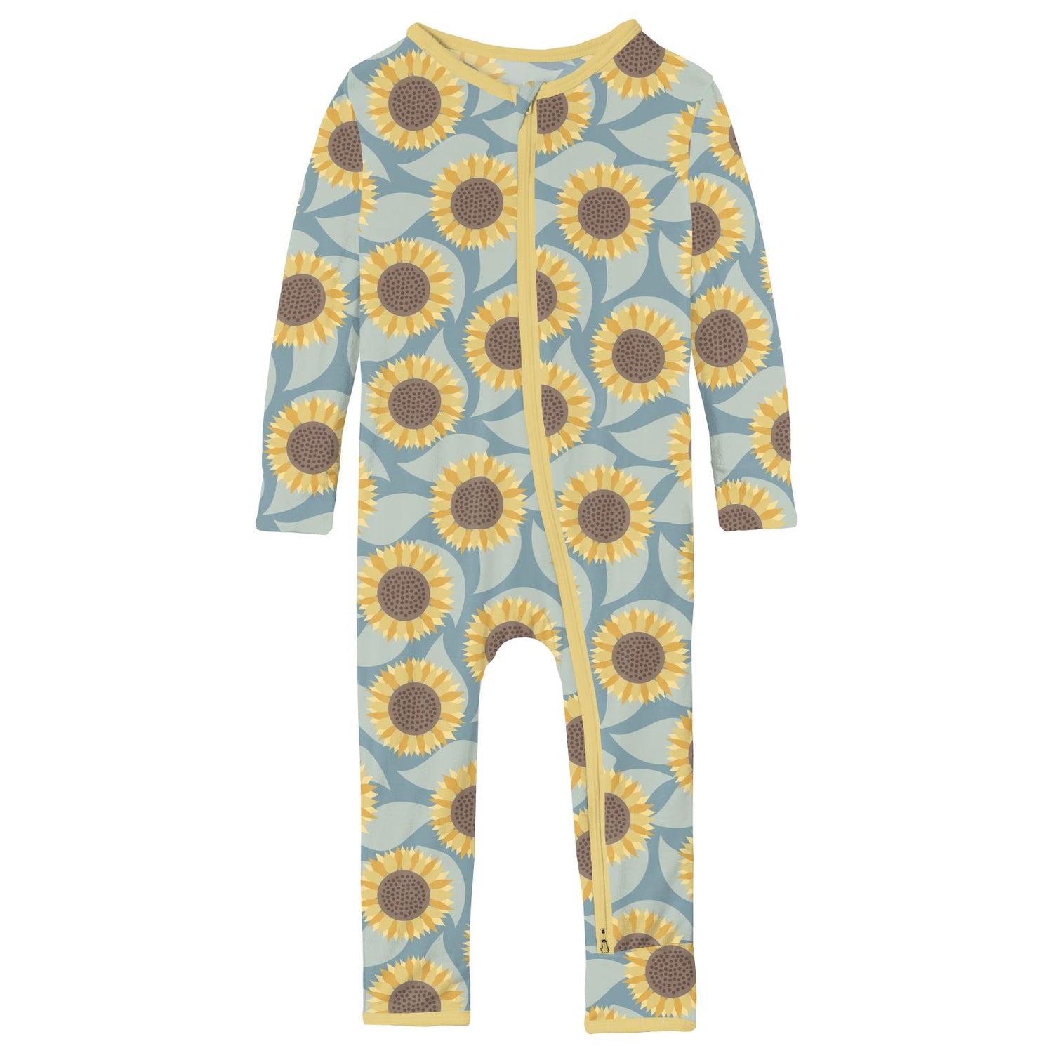 Print Coverall with 2 Way Zipper in Stormy Sea Sunflower (344015)