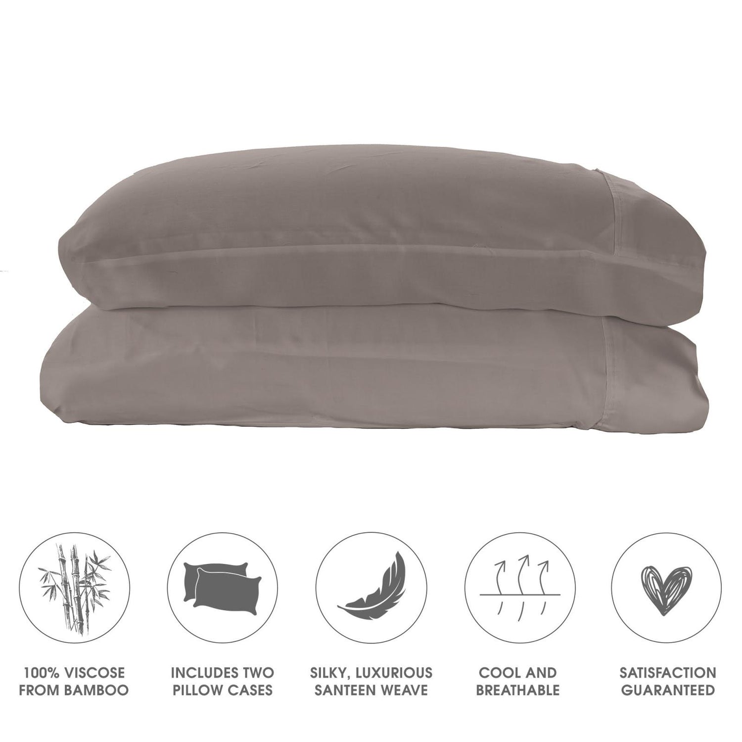 Woven Pillowcase Set in Stone