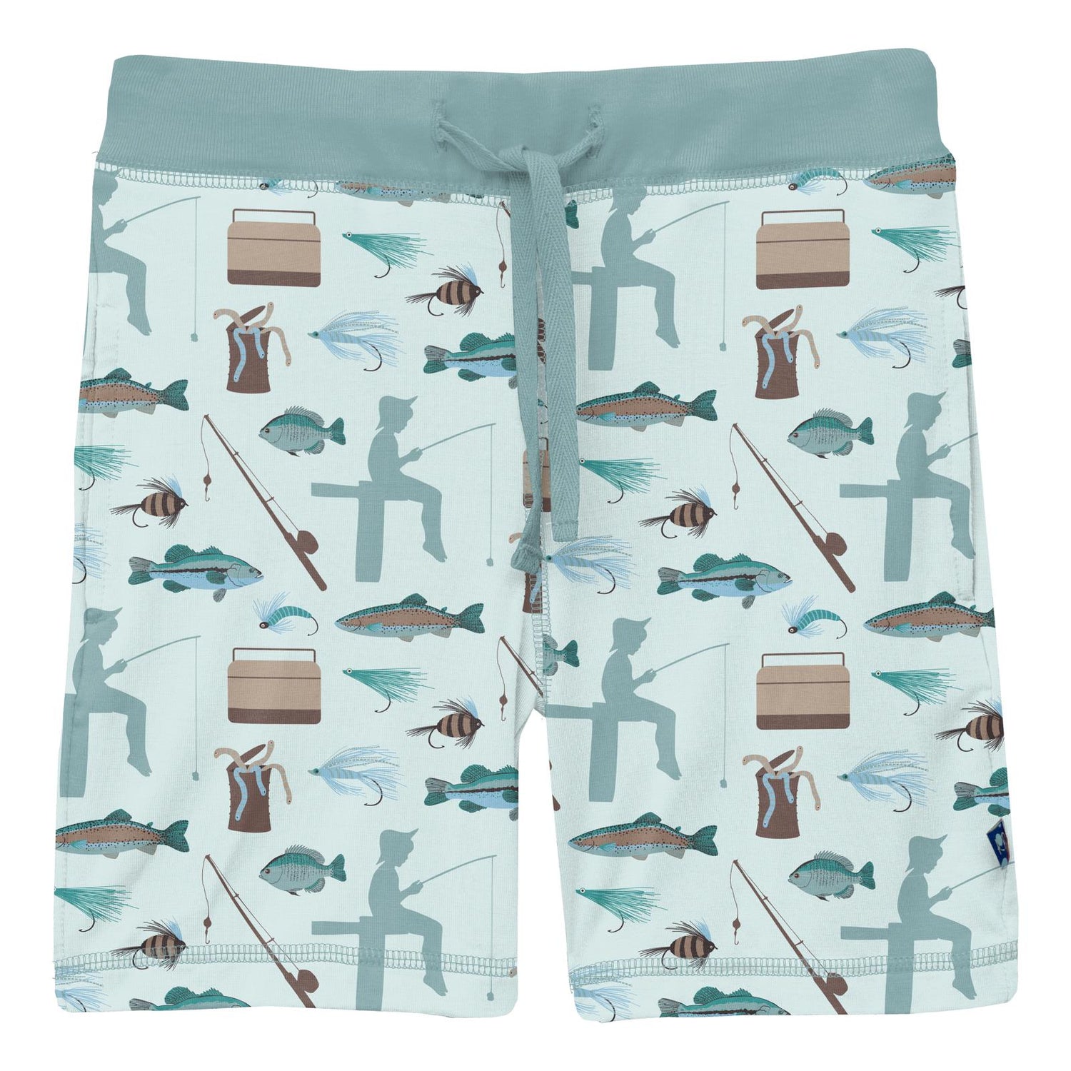 Print Lightweight Drawstring Shorts in Fresh Air Fishing (318581)