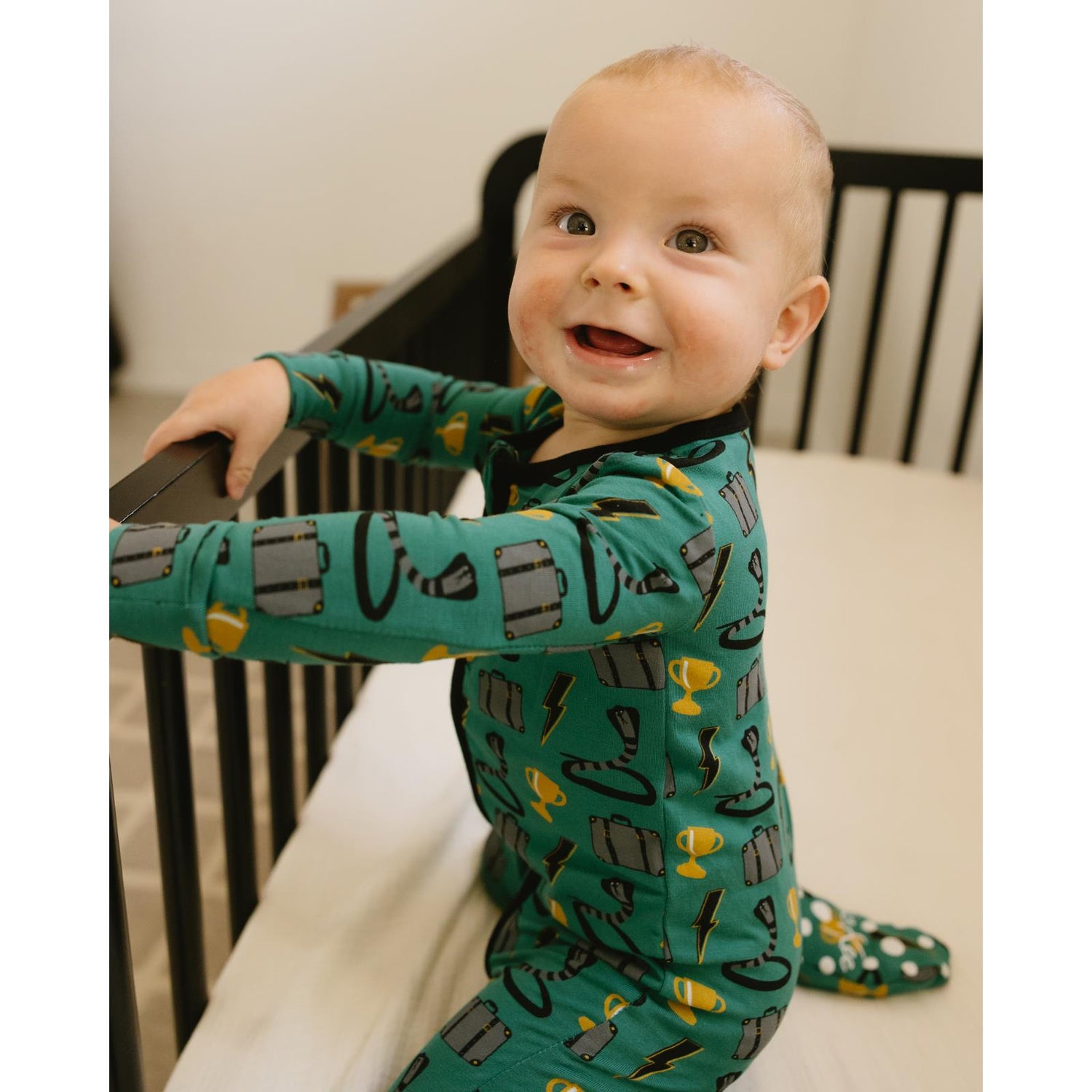 Print Footie with 2 Way Zipper in Ivy Magic (324747)