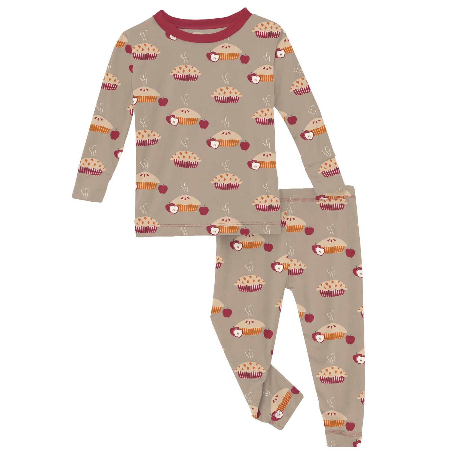 Print Long Sleeve Pajama Set in Fall Pies (324771)
