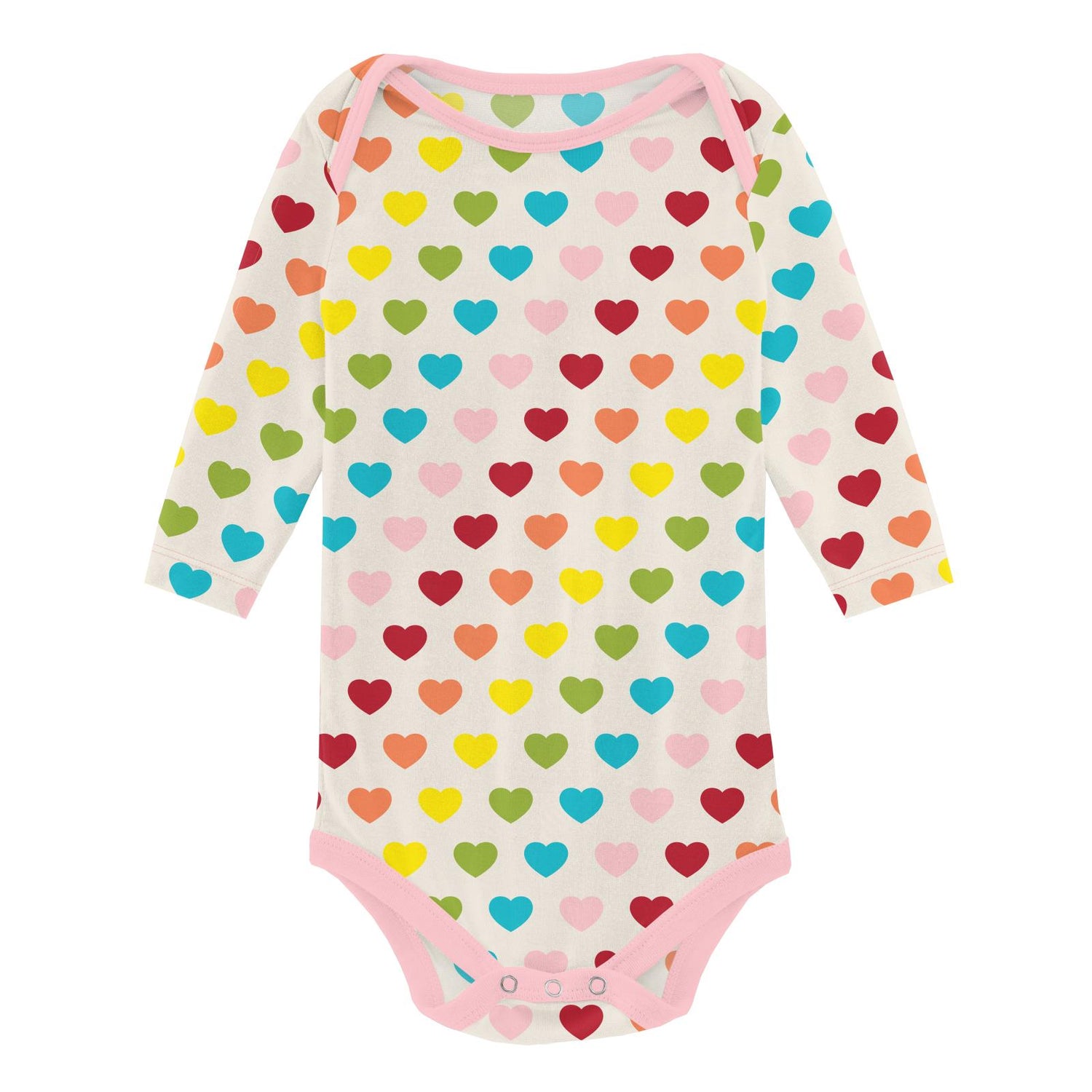 Print Long Sleeve One Piece Set of 2 in Rainbow Hearts & Lotus (247645)