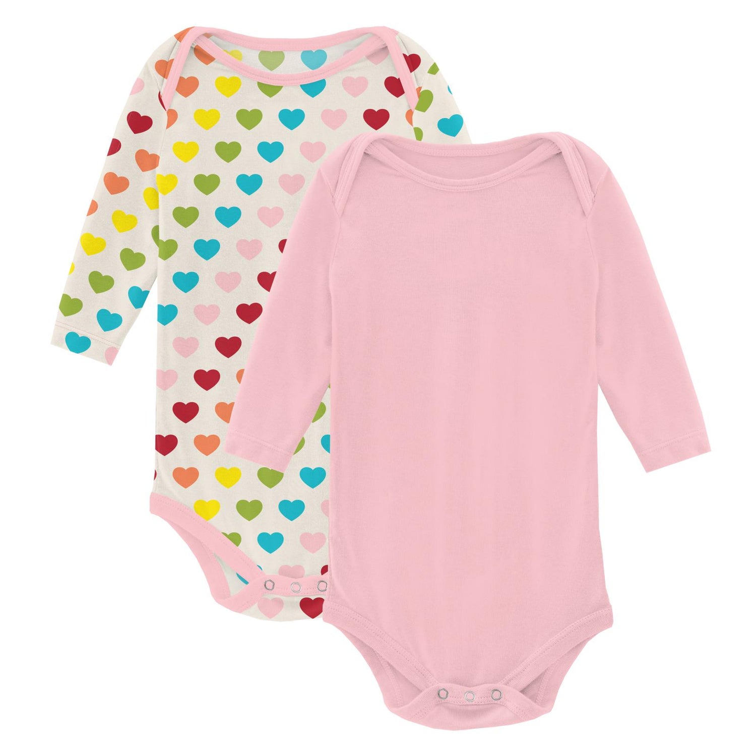 Print Long Sleeve One Piece Set of 2 in Rainbow Hearts & Lotus (247646)