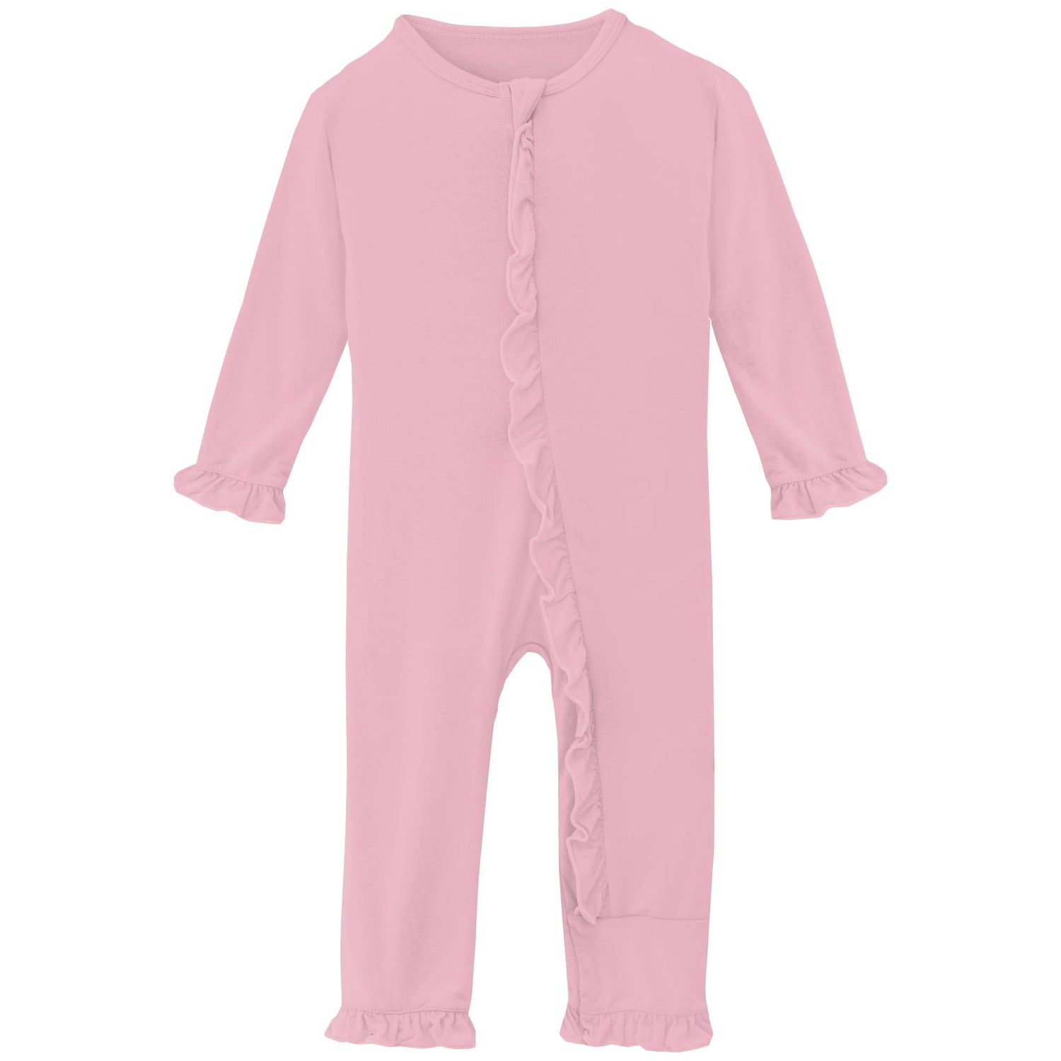 Layette Ruffle Coverall with 2 Way Zipper in Cake Pop (336699)