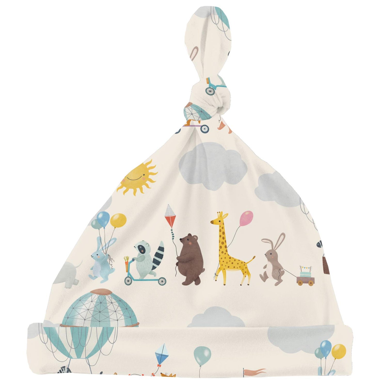 Print Knot Hat in Natural Animal Parade (337174)