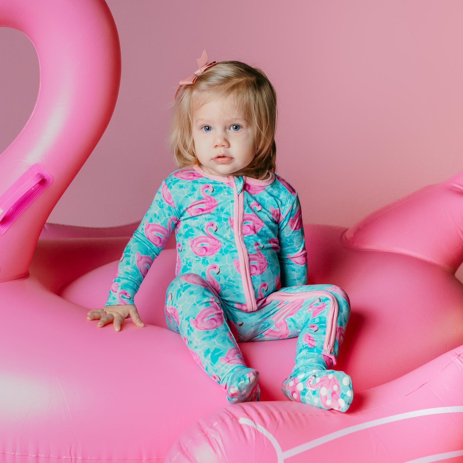 Print Footie with 2 Way Zipper in Pool Party (337602)