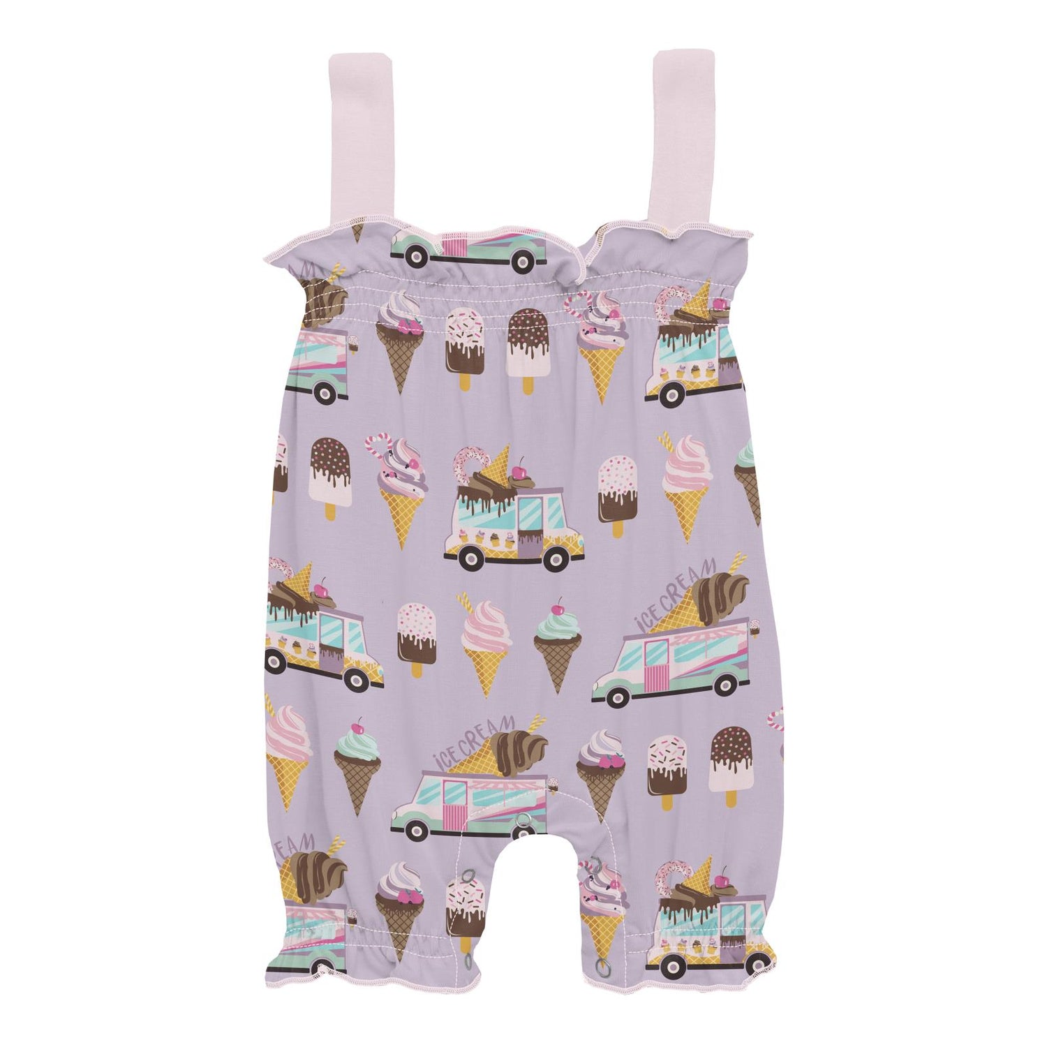 Print Gathered Romper in Thistle Ice Cream Truck (337857)