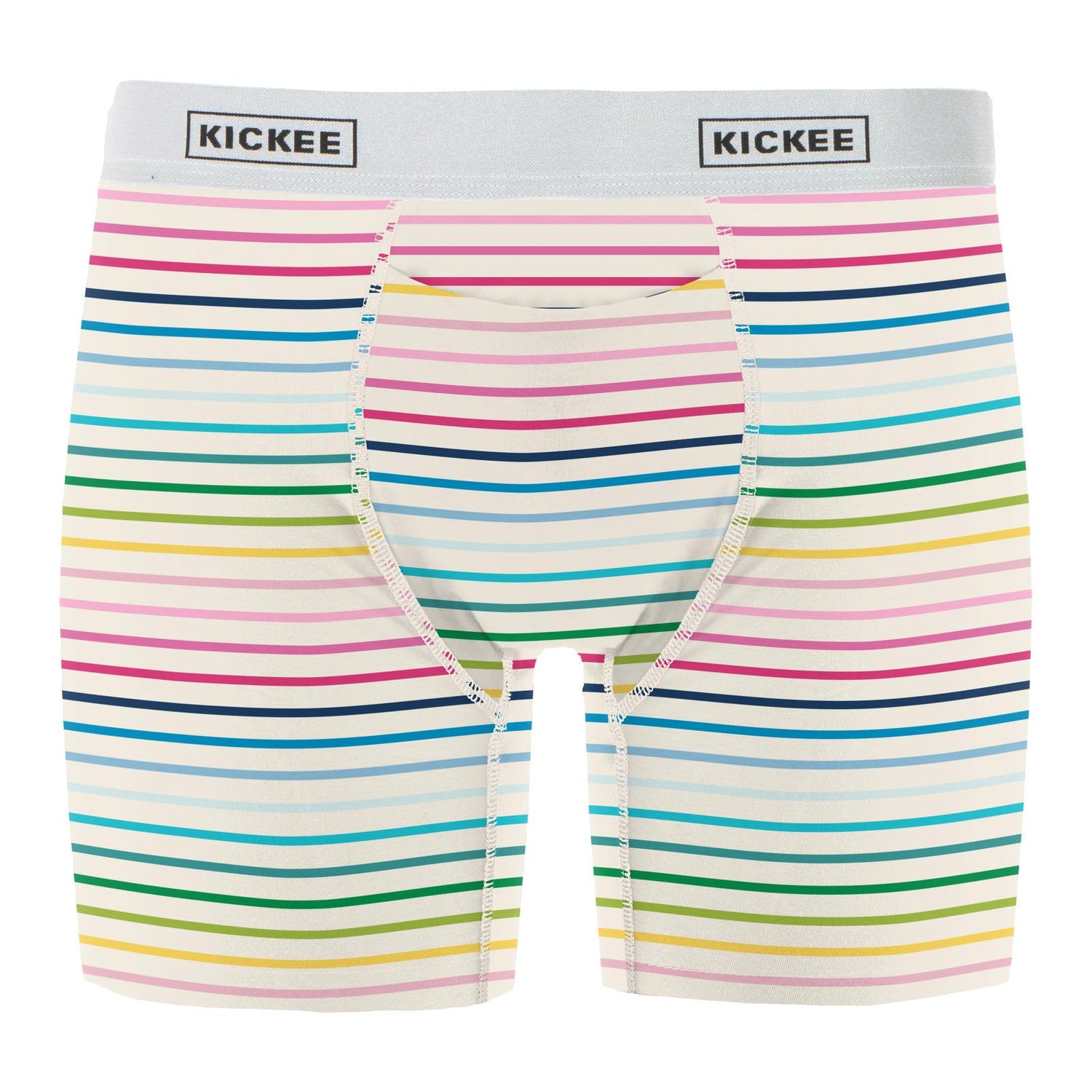 Men's Print Mid-Length Boxer Brief with Top Fly in Happy Stripe (337992)