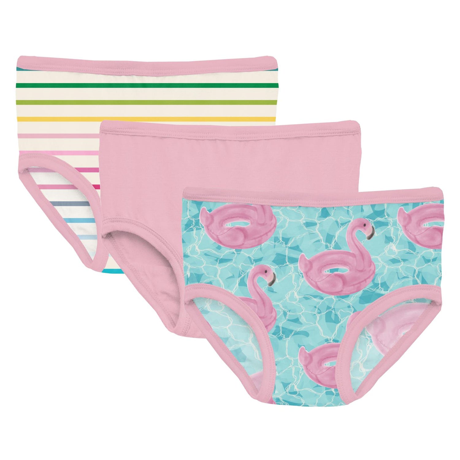 Print Girl's Underwear Set of 3 in Happy Stripe, Cake Pop & Pool Party (338200)