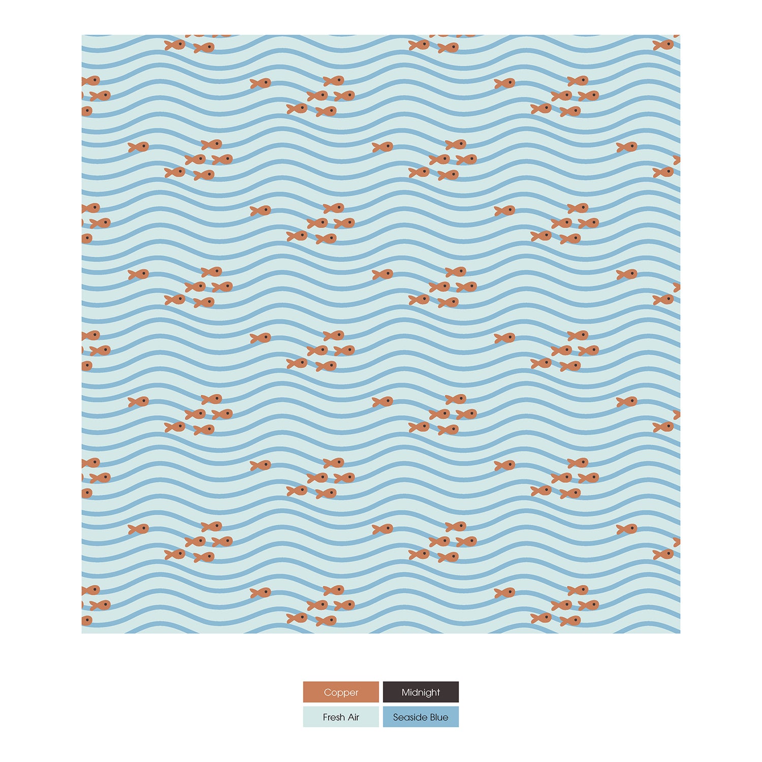 Print Short Sleeve Crew Neck Tee in Fresh Air Little Fishy (331268)