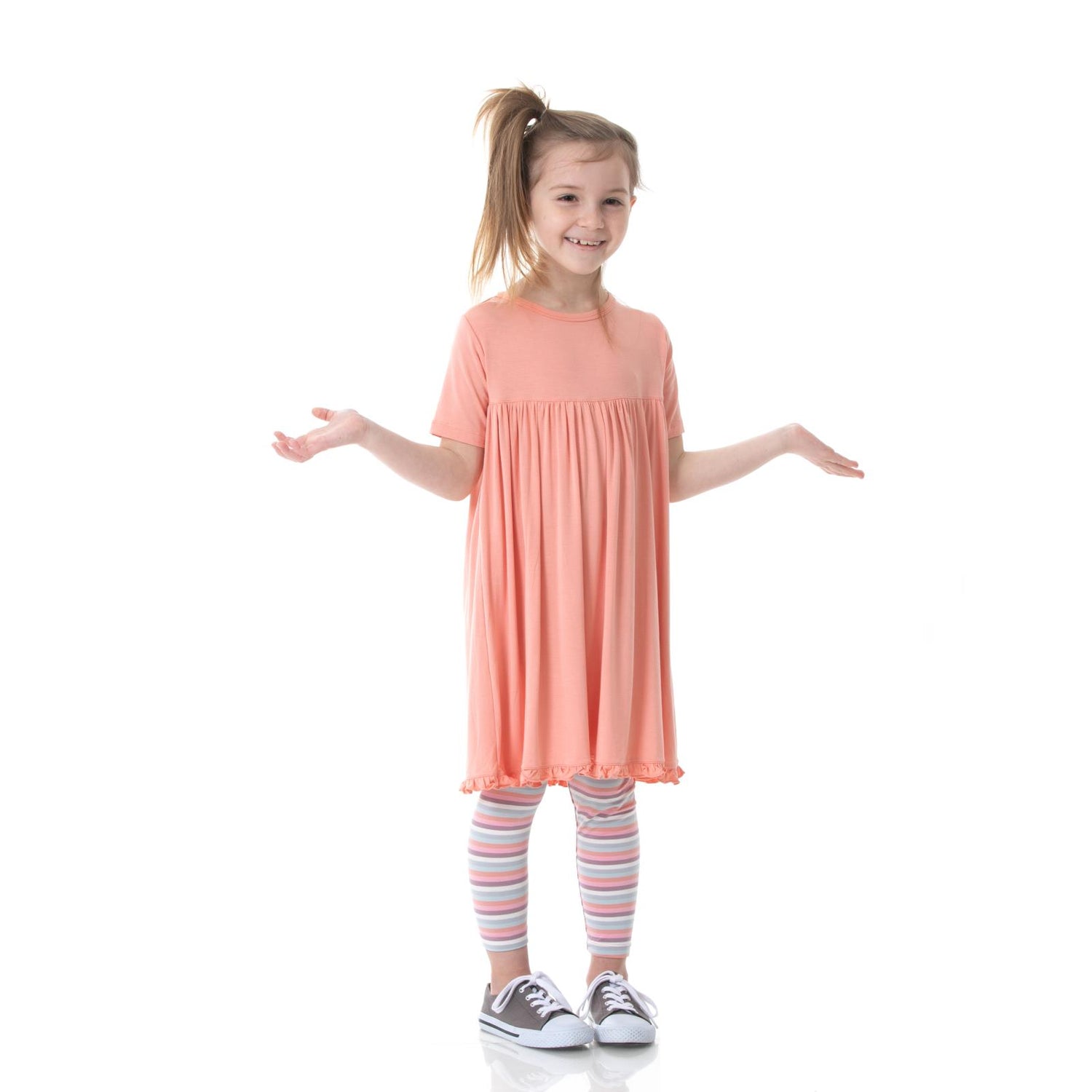 Short Sleeve Swing Dress in Blush (294845)