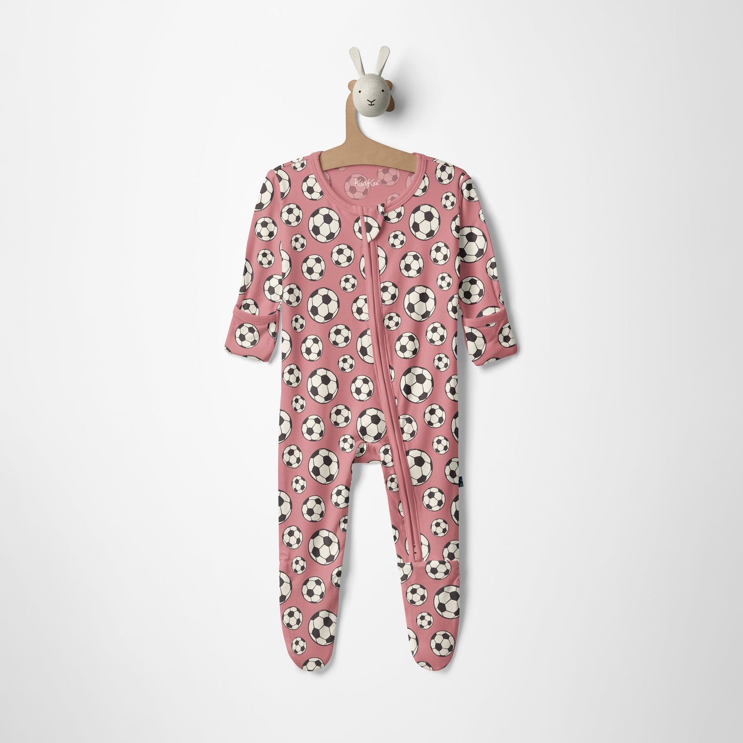 Print Footie with 2 Way Zipper in Desert Rose Soccer (380284)