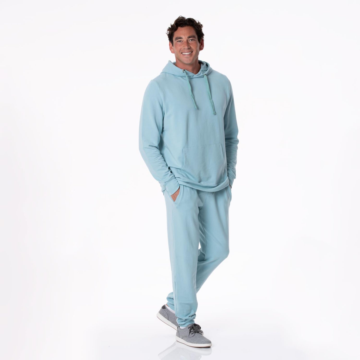 Men's Fleece Joggers in Stormy Sea