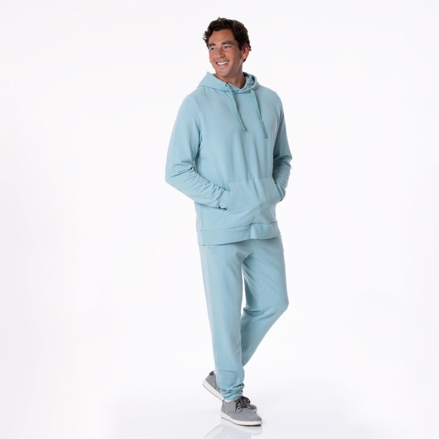 Men's Fleece Joggers in Stormy Sea