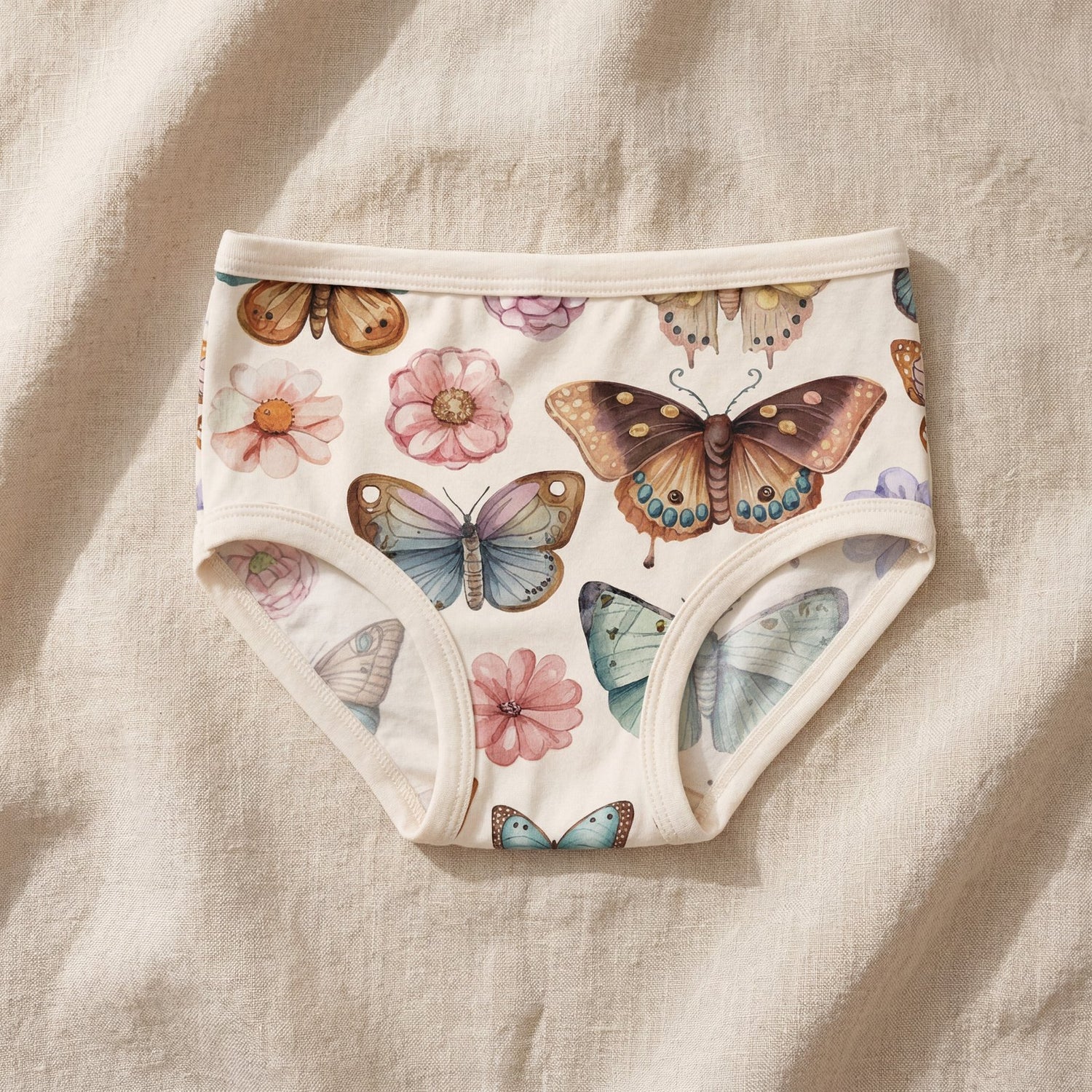 Print Girl's Underwear in Botanical Butterflies (380345)