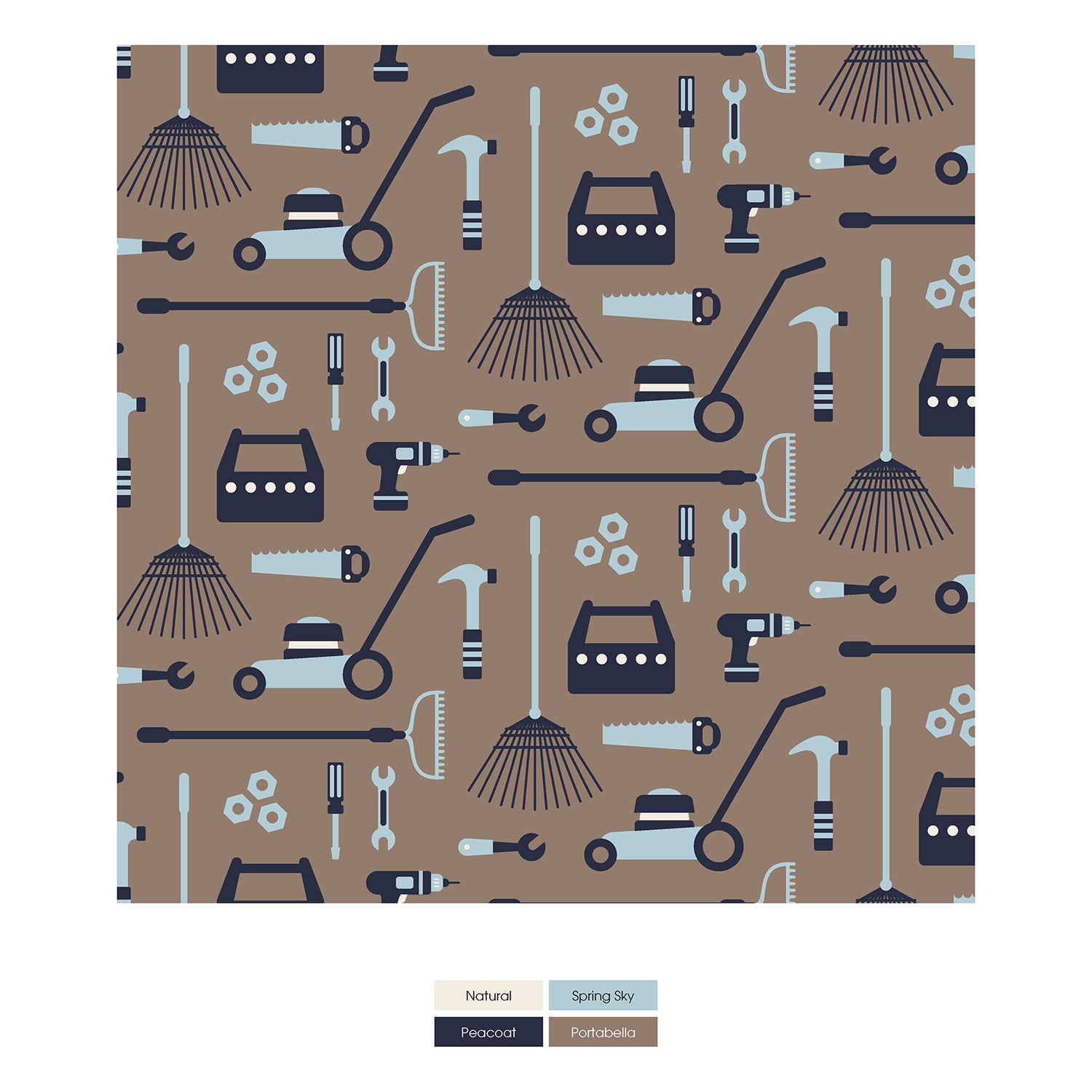 Print Coverall with 2 Way Zipper in Portabella Fall Tools (340626)