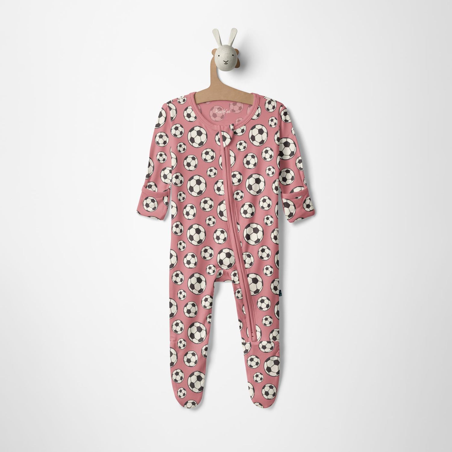 Print Footie with 2 Way Zipper in Desert Rose Soccer (370134)