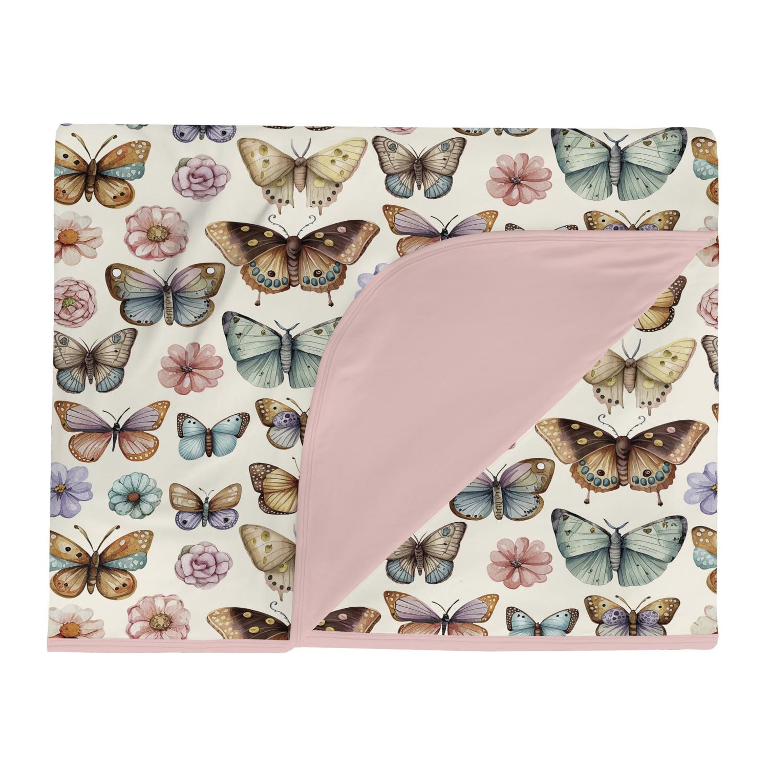 Print Double Layer Throw Blanket in Botanical Butterflies (370153)