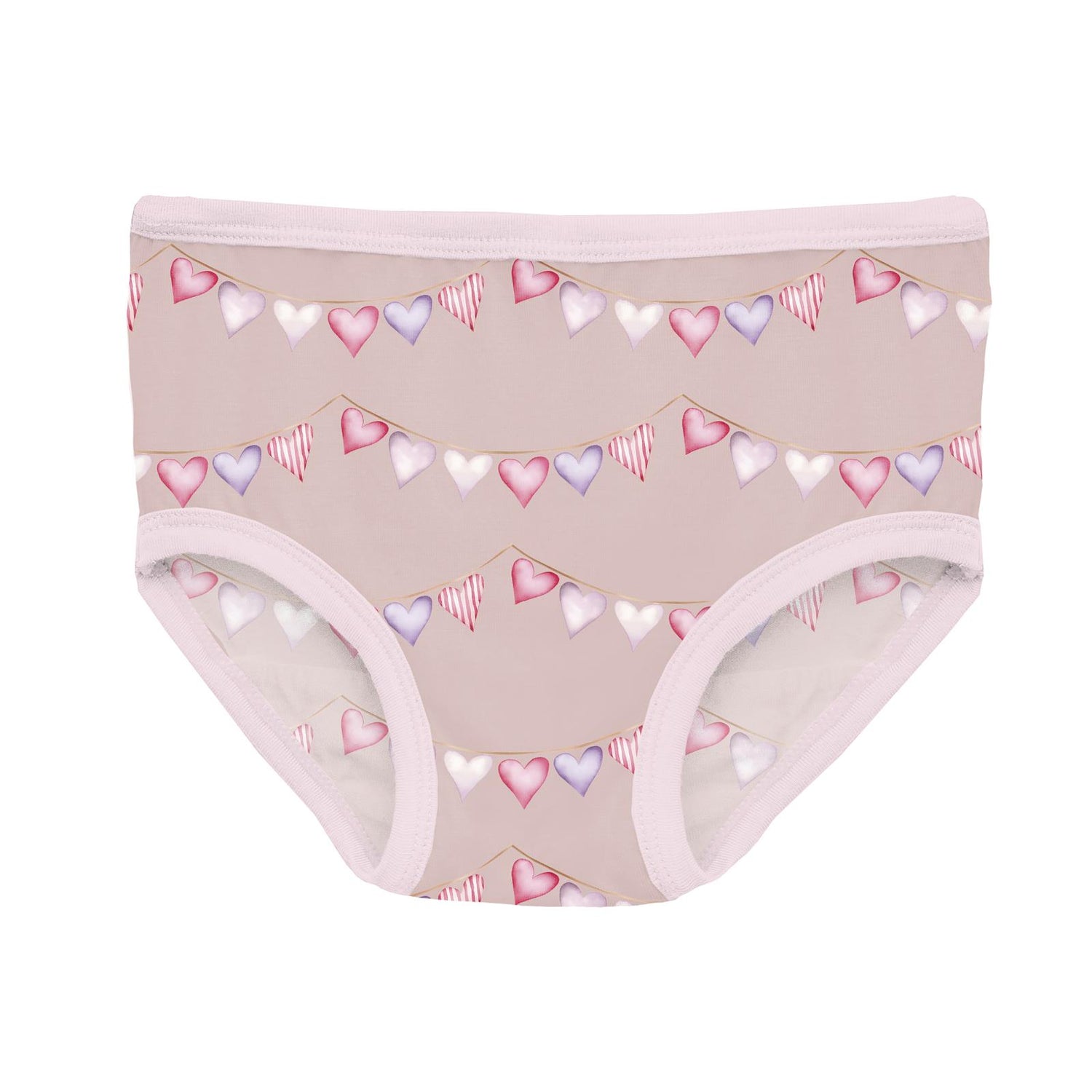 Print Girl's Underwear in Baby Rose Heart Bunting (370477)