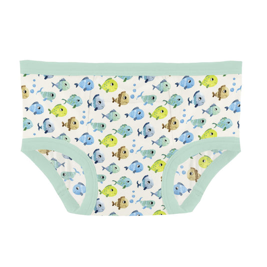 Print Training Pants in Natural Fishies (370623)