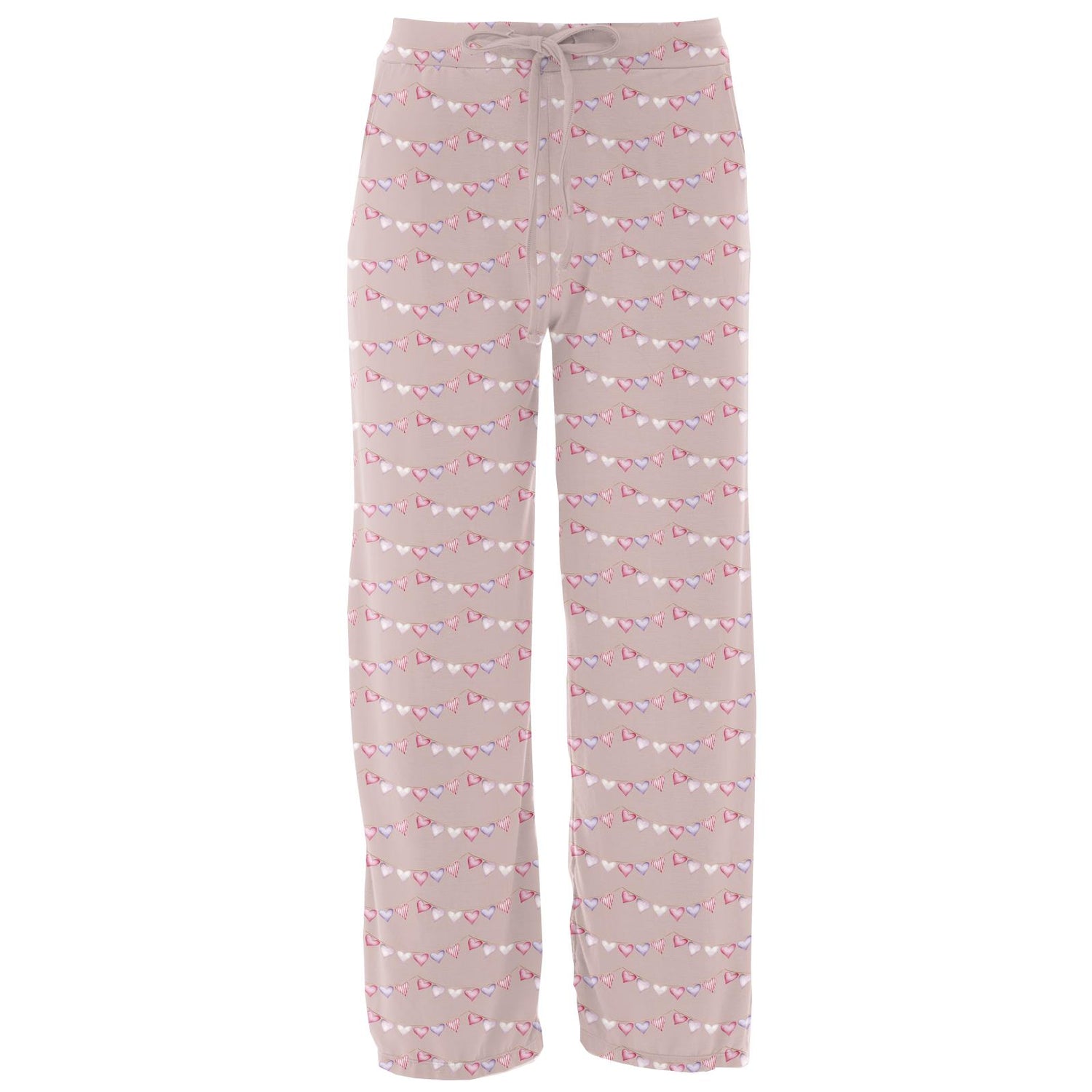 Women's Print Lounge Pants in Baby Rose Heart Bunting (370672)