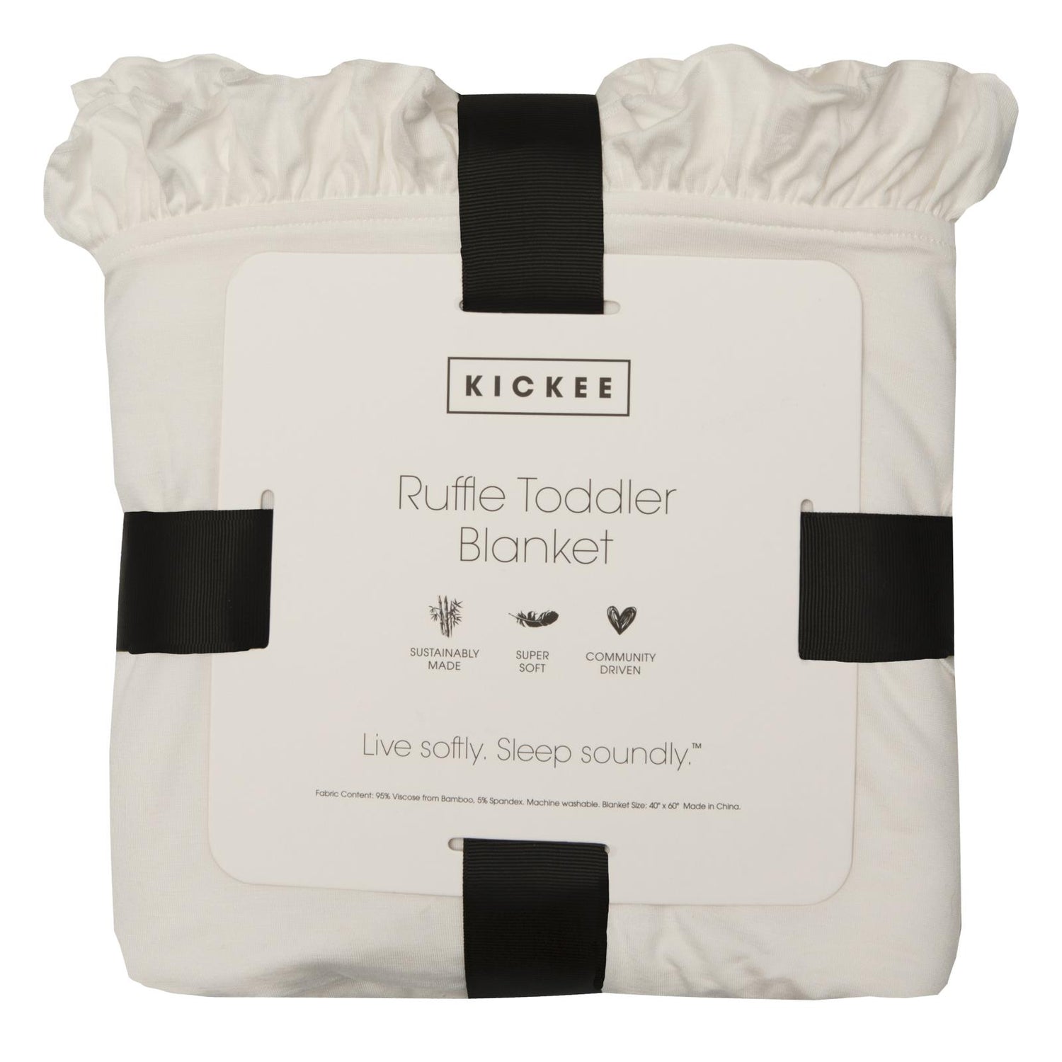 Print Ruffle Toddler Blanket in Baby Rose Heart Bunting (370818)