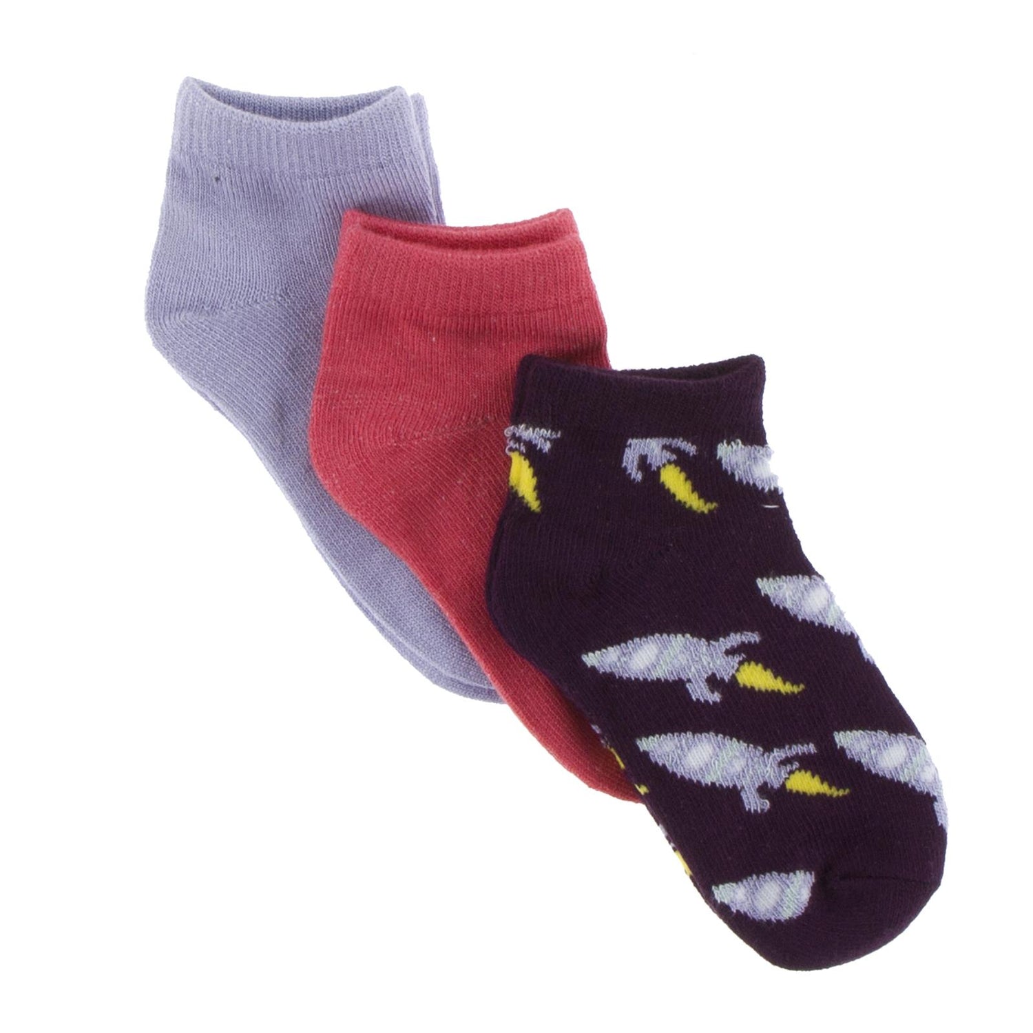 Low Ankle Sock Set in Lilac, Red Ginger & Wine Grapes Rockets (352286)