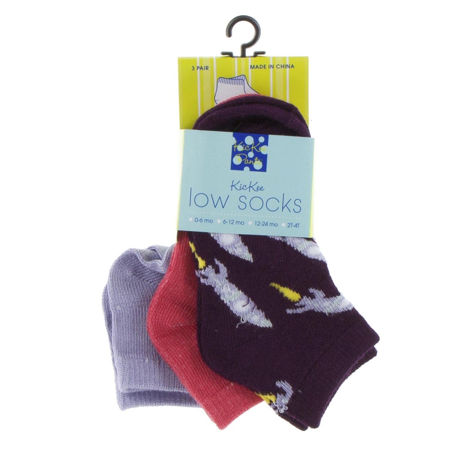 Low Ankle Sock Set in Lilac, Red Ginger & Wine Grapes Rockets (352287)