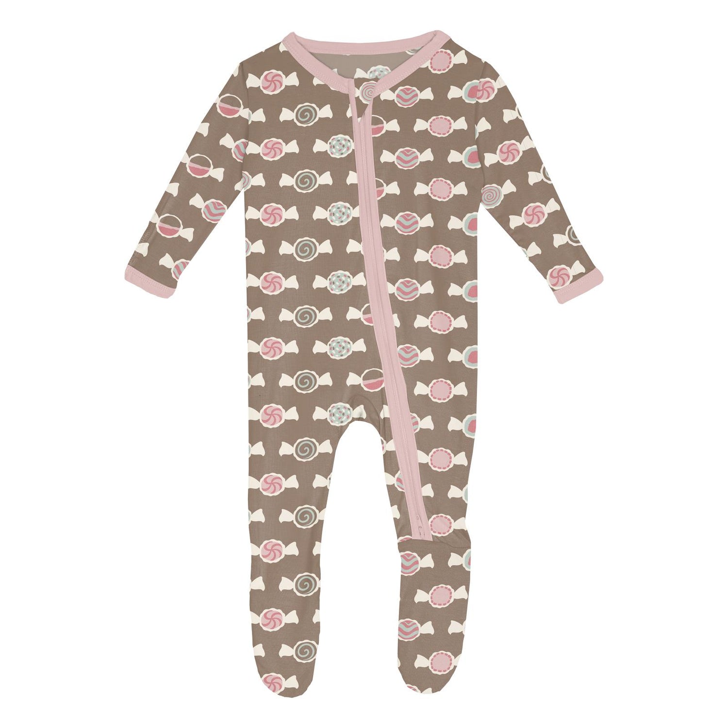 Print Footie with 2 Way Zipper in Portabella Saltwater Taffy (335687)