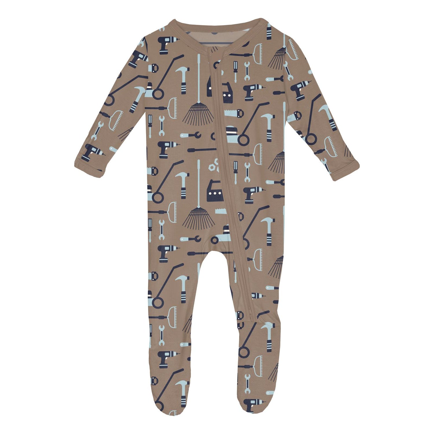 Print Footie with 2 Way Zipper in Portabella Fall Tools (335590)