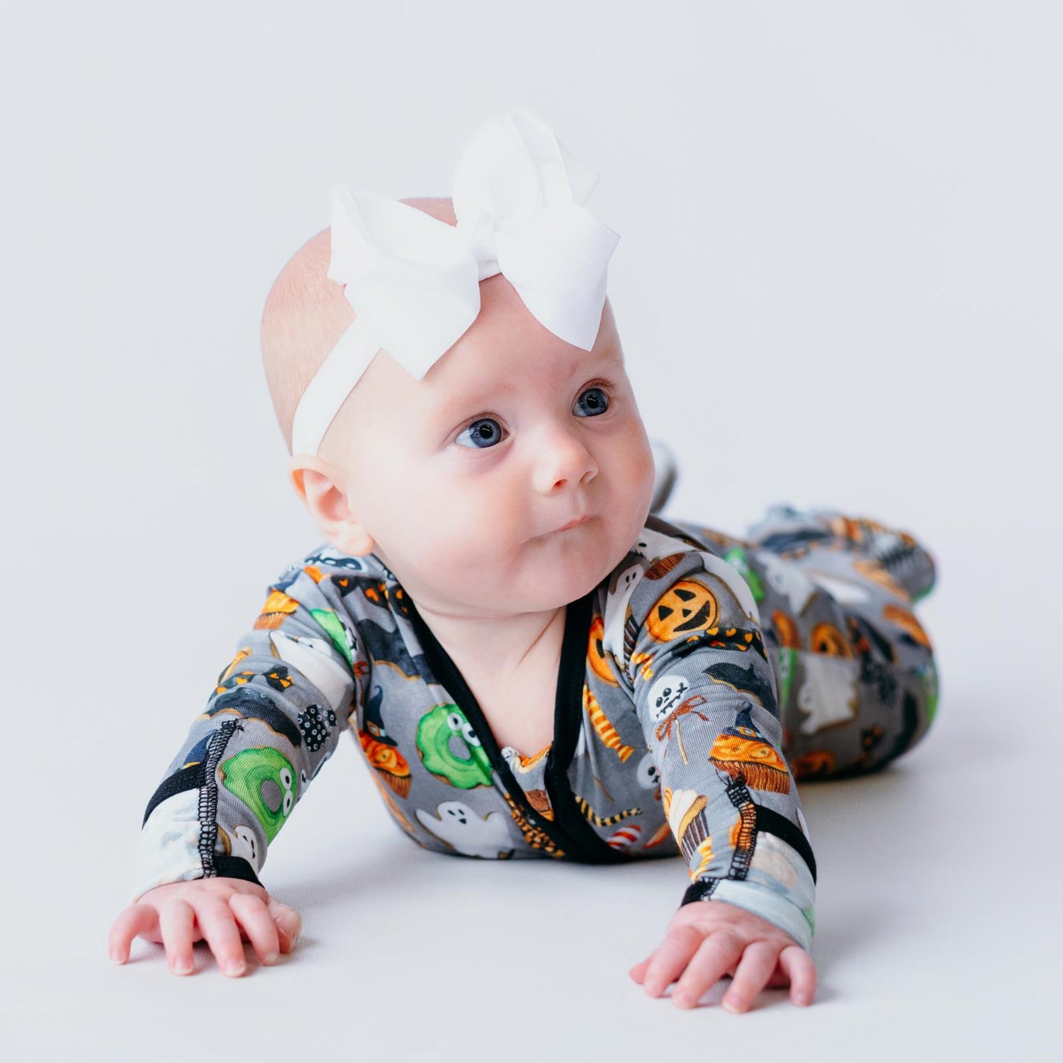 Print Footie with 2 Way Zipper in Halloween Treats (335835)