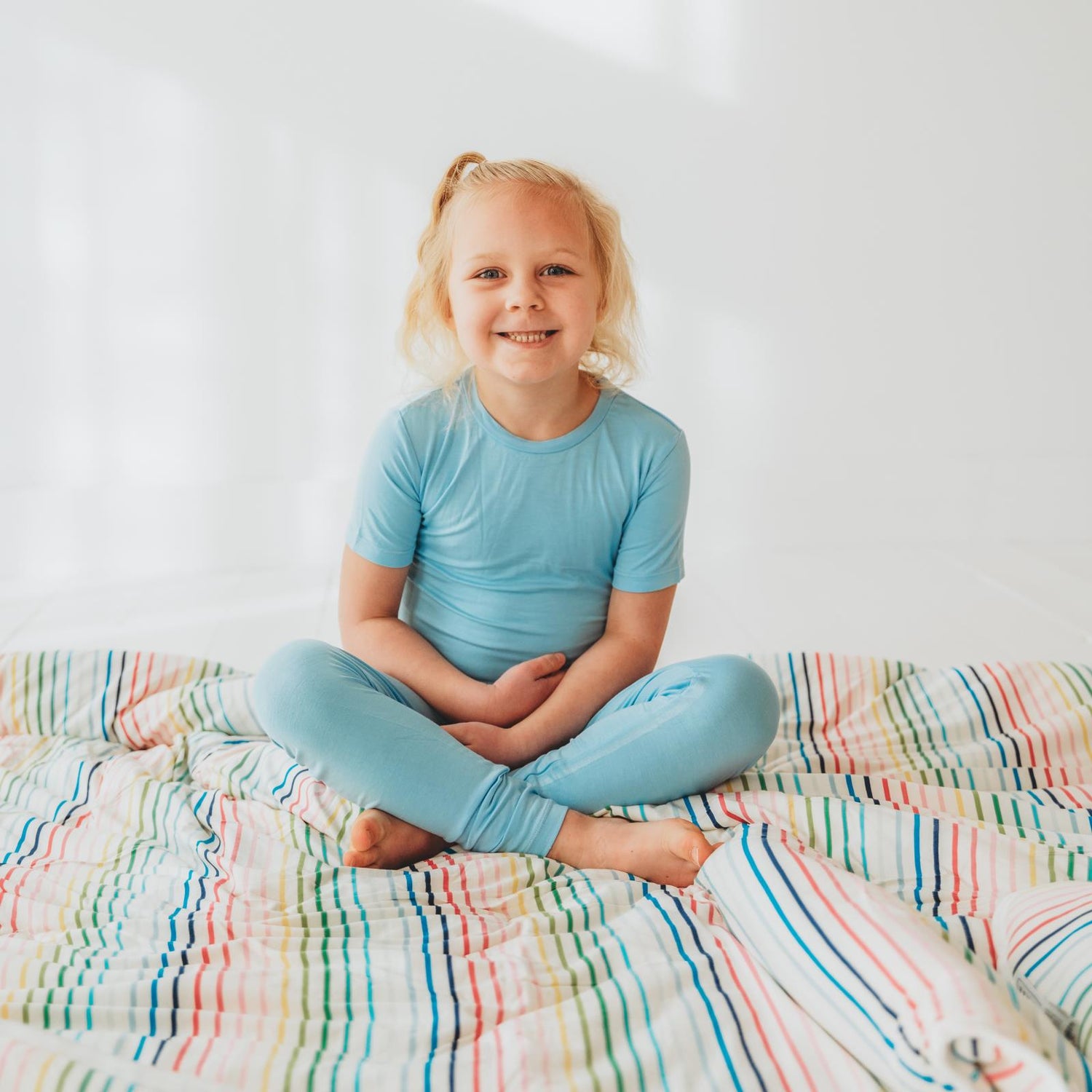Short Sleeve Pajama Set in Seaside Blue (321409)