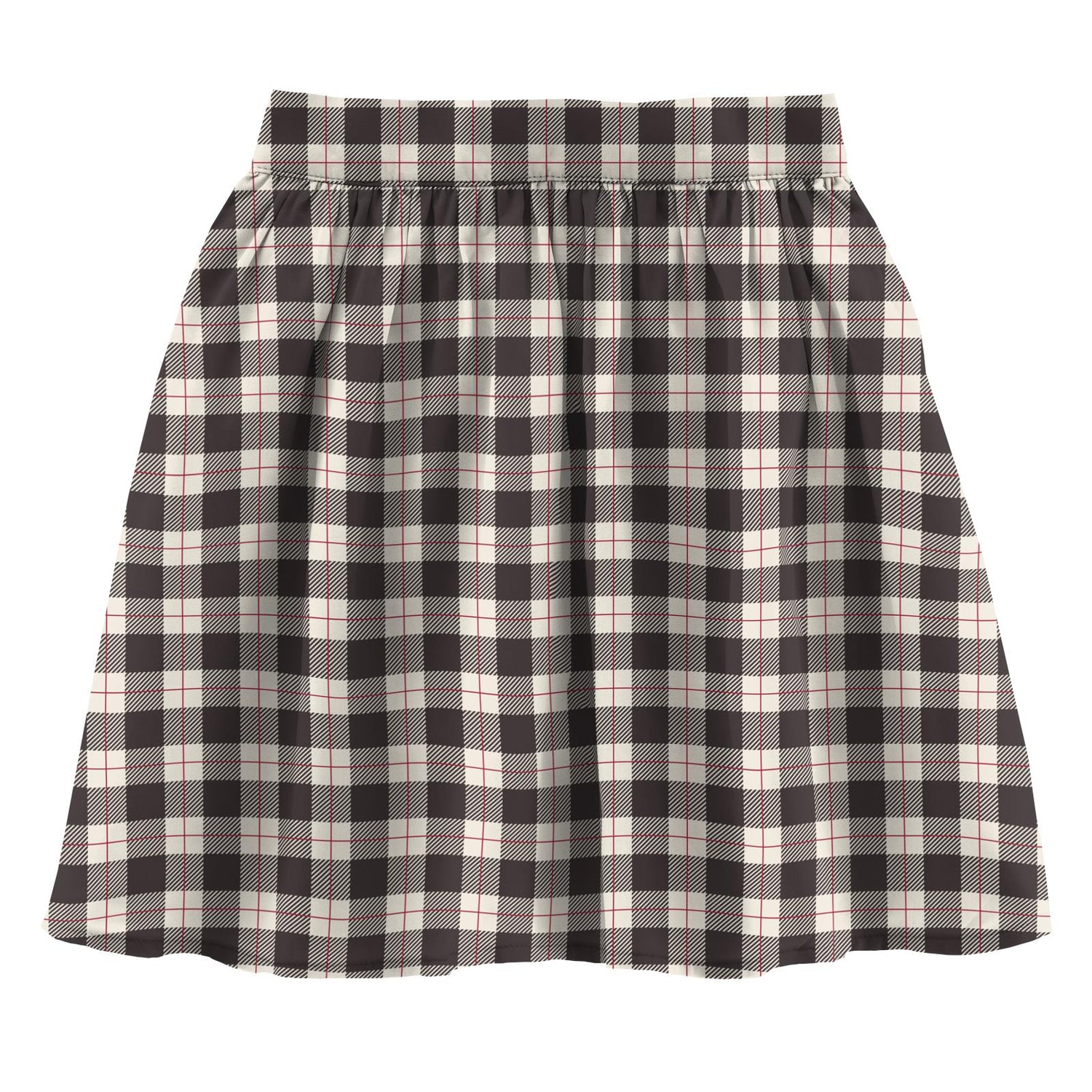 Print Woven Skirt in Midnight Holiday Plaid (211280)