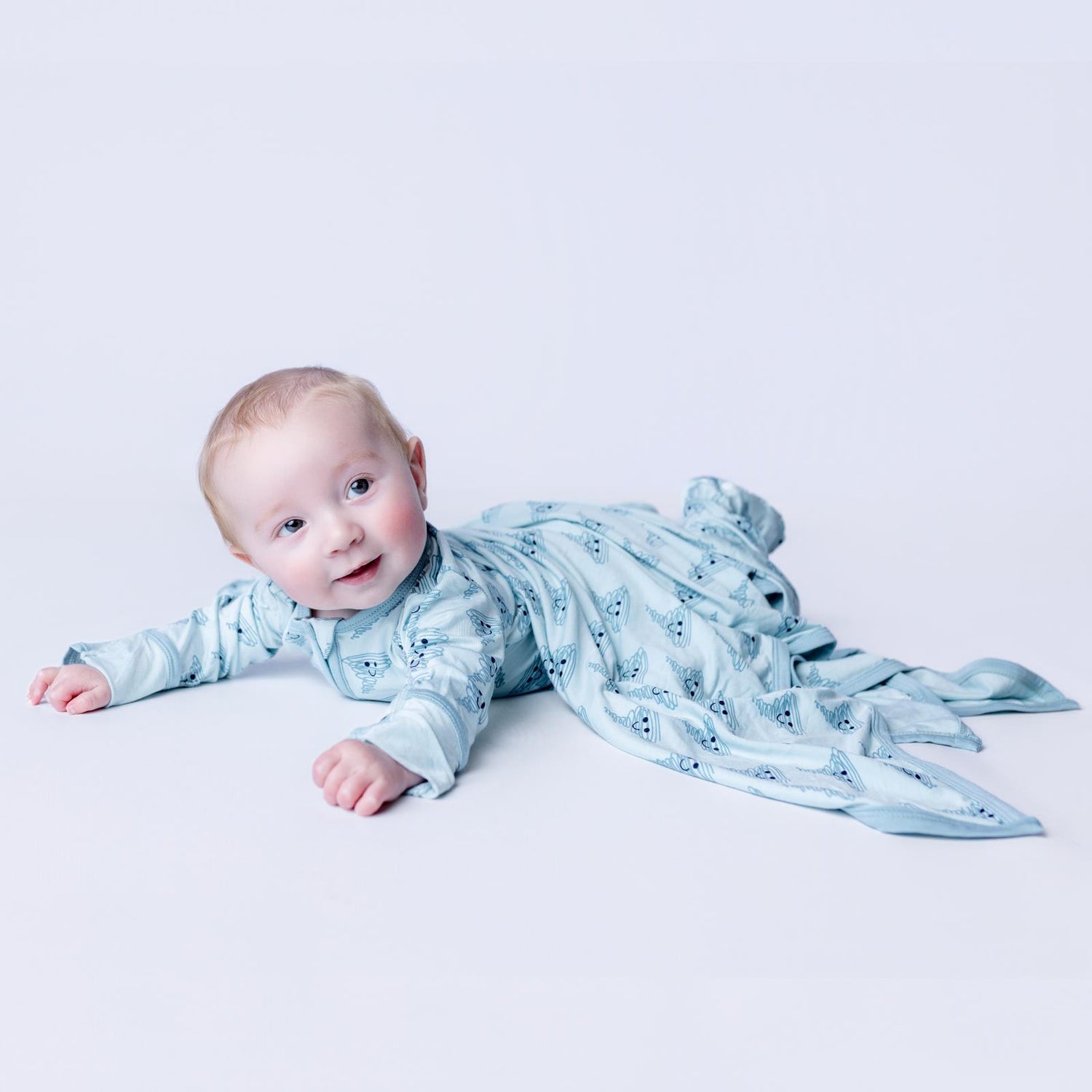 Print Footie with 2 Way Zipper in Spring Sky Happy Tornado (364159)