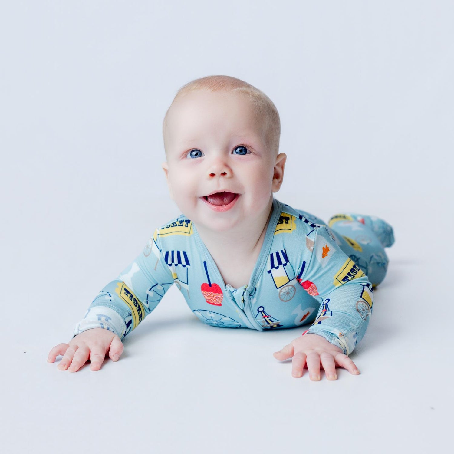 Print Footie with 2 Way Zipper in Stormy Sea Fall Fair (364160)