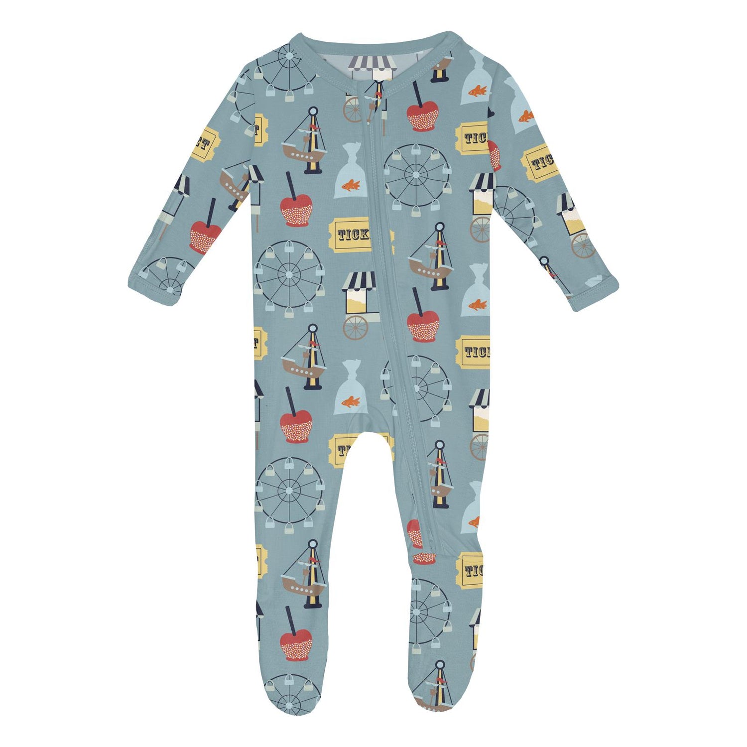 Print Footie with 2 Way Zipper in Stormy Sea Fall Fair (364175)