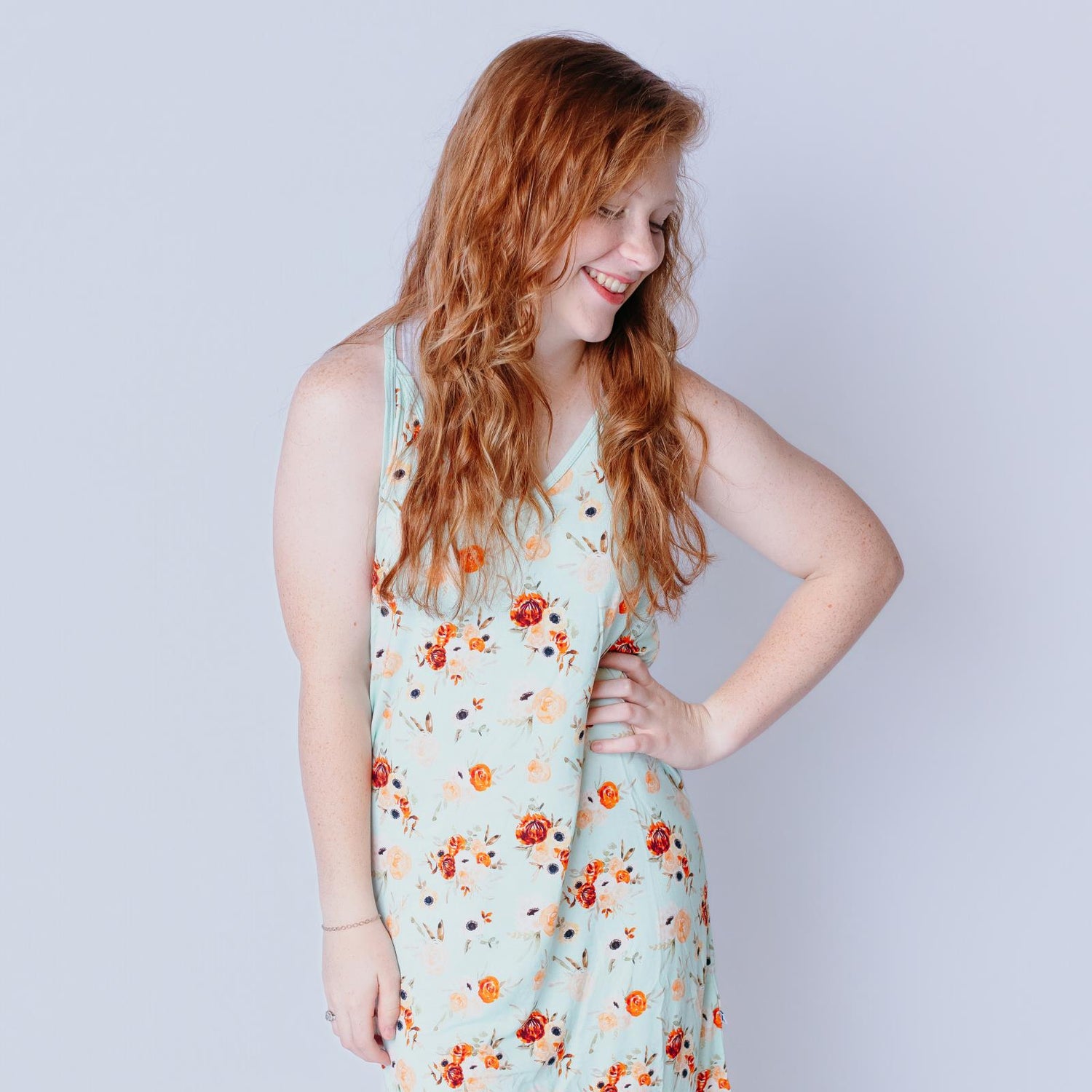 Women's Print Swing Tank Nightgown in Aloe Fall Floral (364241)