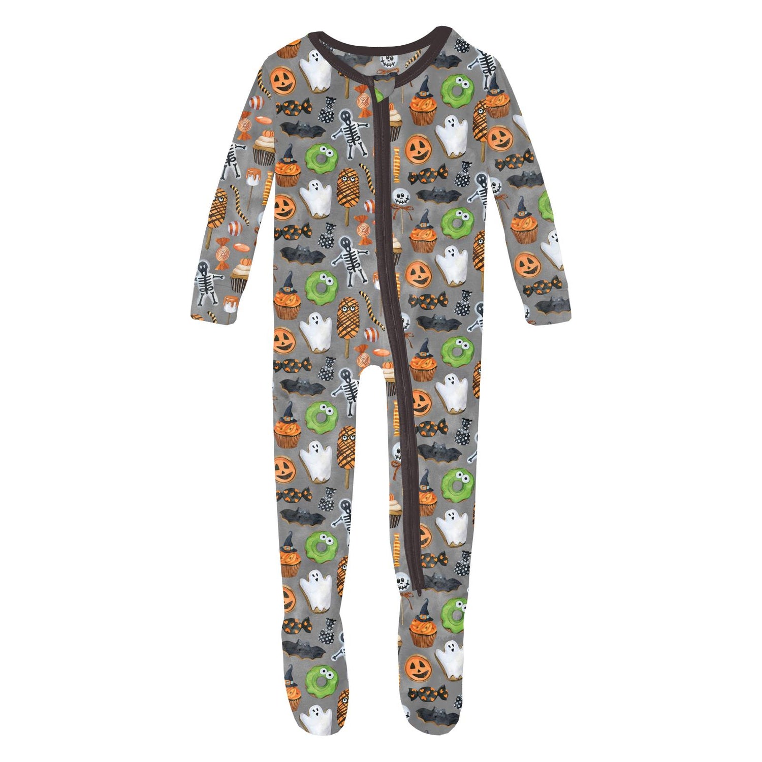 Print Footie with 2 Way Zipper in Halloween Treats (364257)