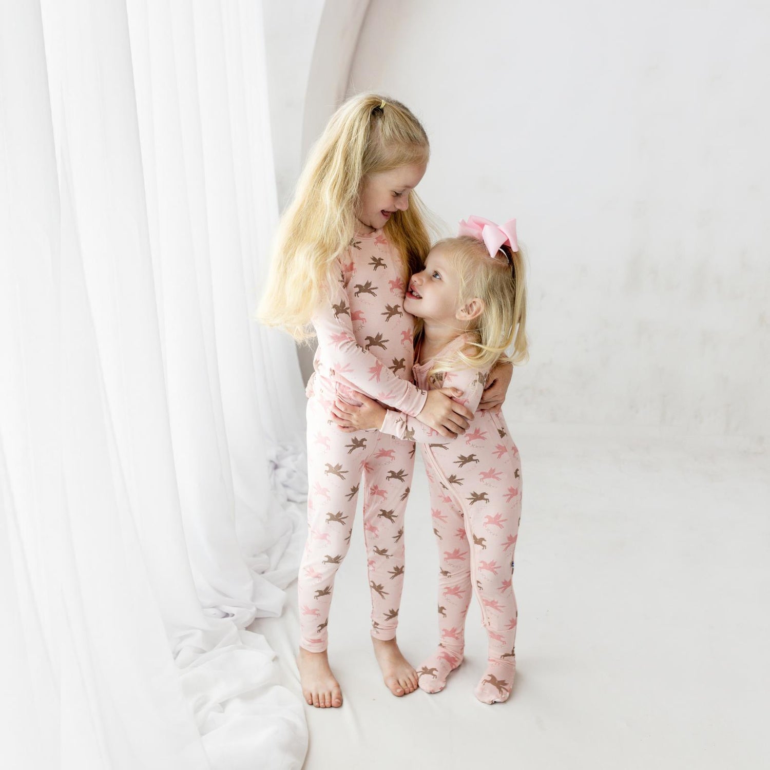 Print Footie with 2 Way Zipper in Baby Rose Pegasus (364266)