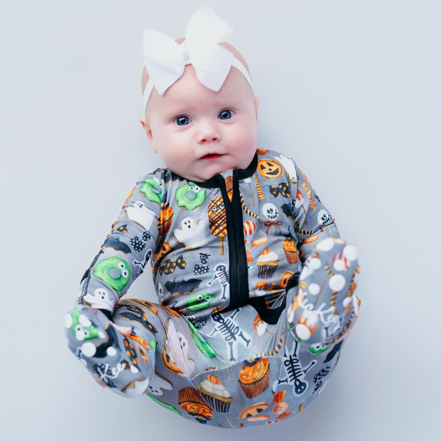 Print Footie with 2 Way Zipper in Halloween Treats (364276)