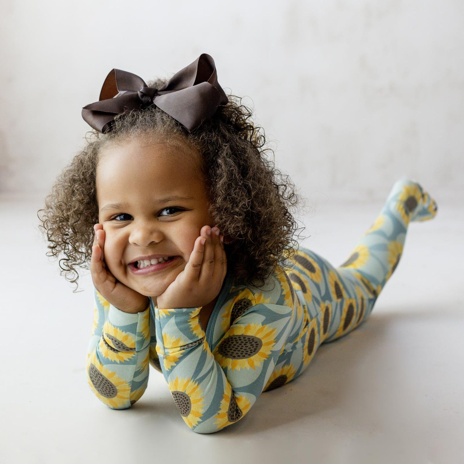 Print Footie with 2 Way Zipper in Stormy Sea Sunflower (364299)