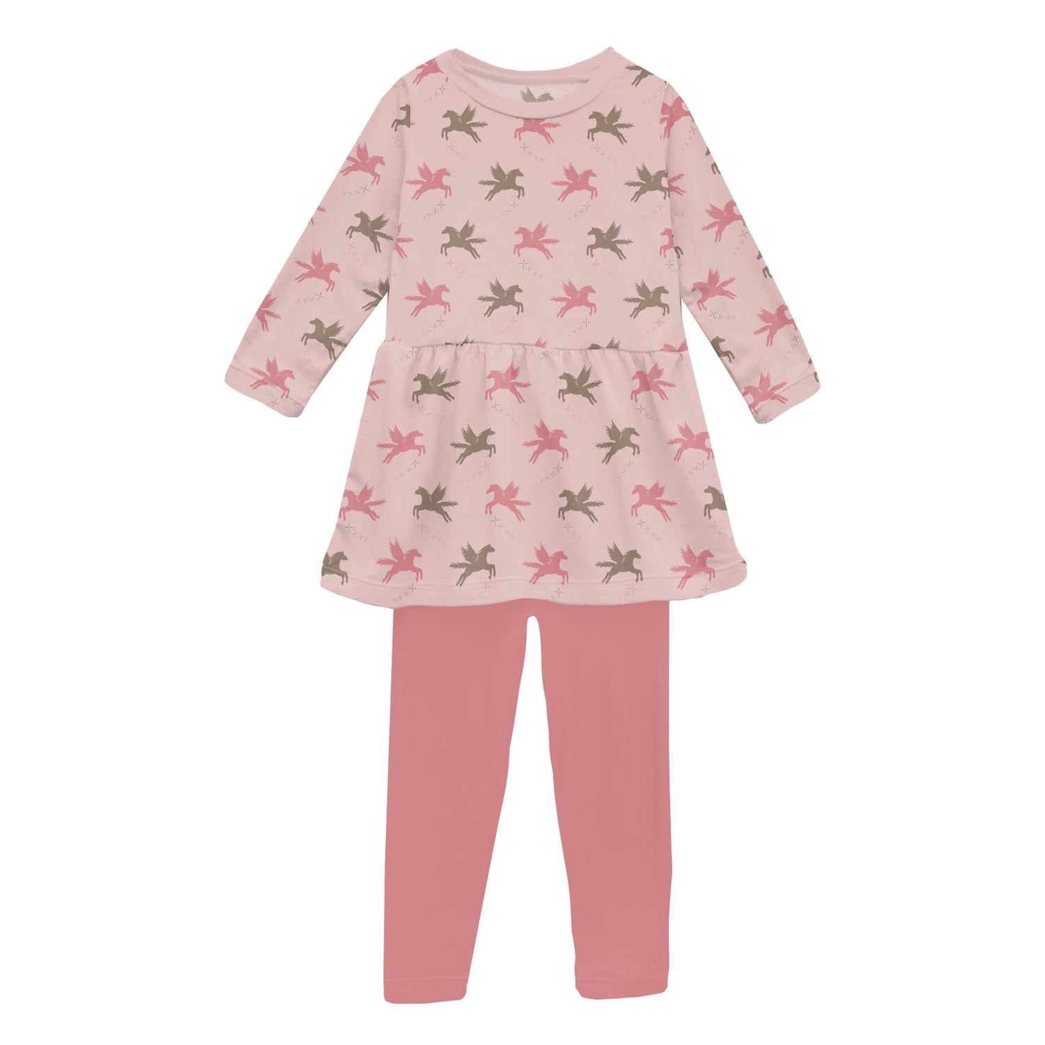 Print Long Sleeve Playtime Outfit Set in Baby Rose Pegasus (364302)