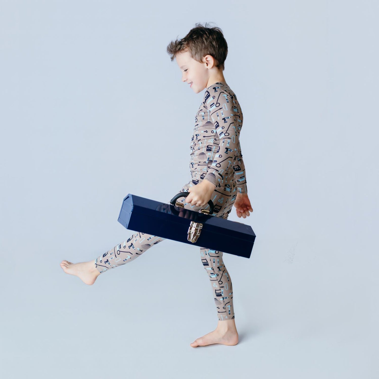 Print Long Sleeve Pajama Set in Portabella Fall Tools (364334)