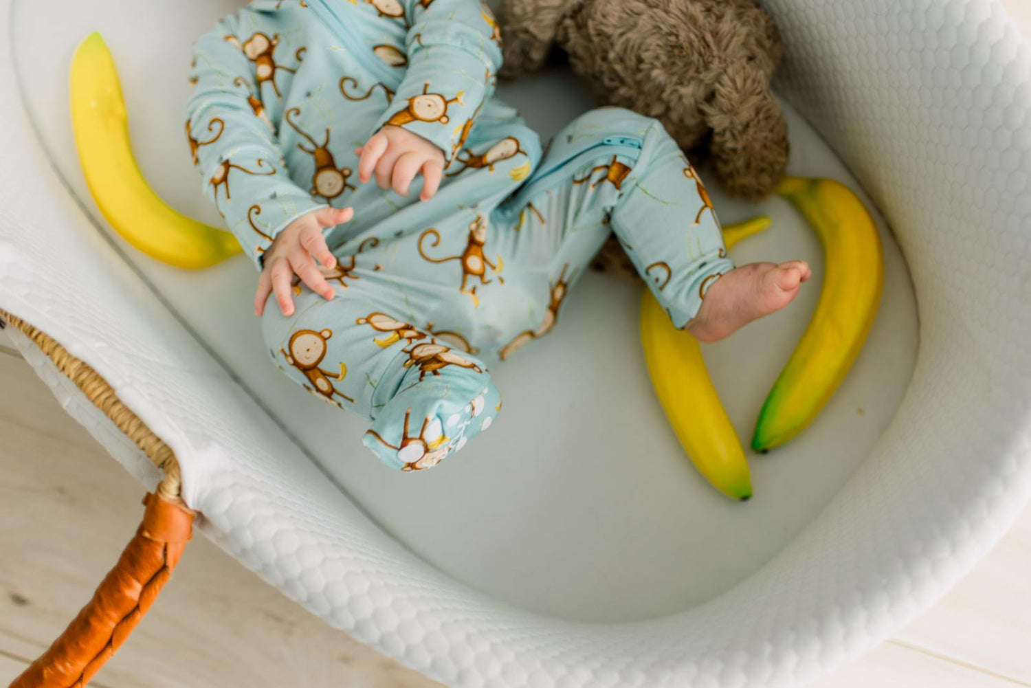 Print Convertible Coverall in Spring Sky Monkeys & Bananas (375082)