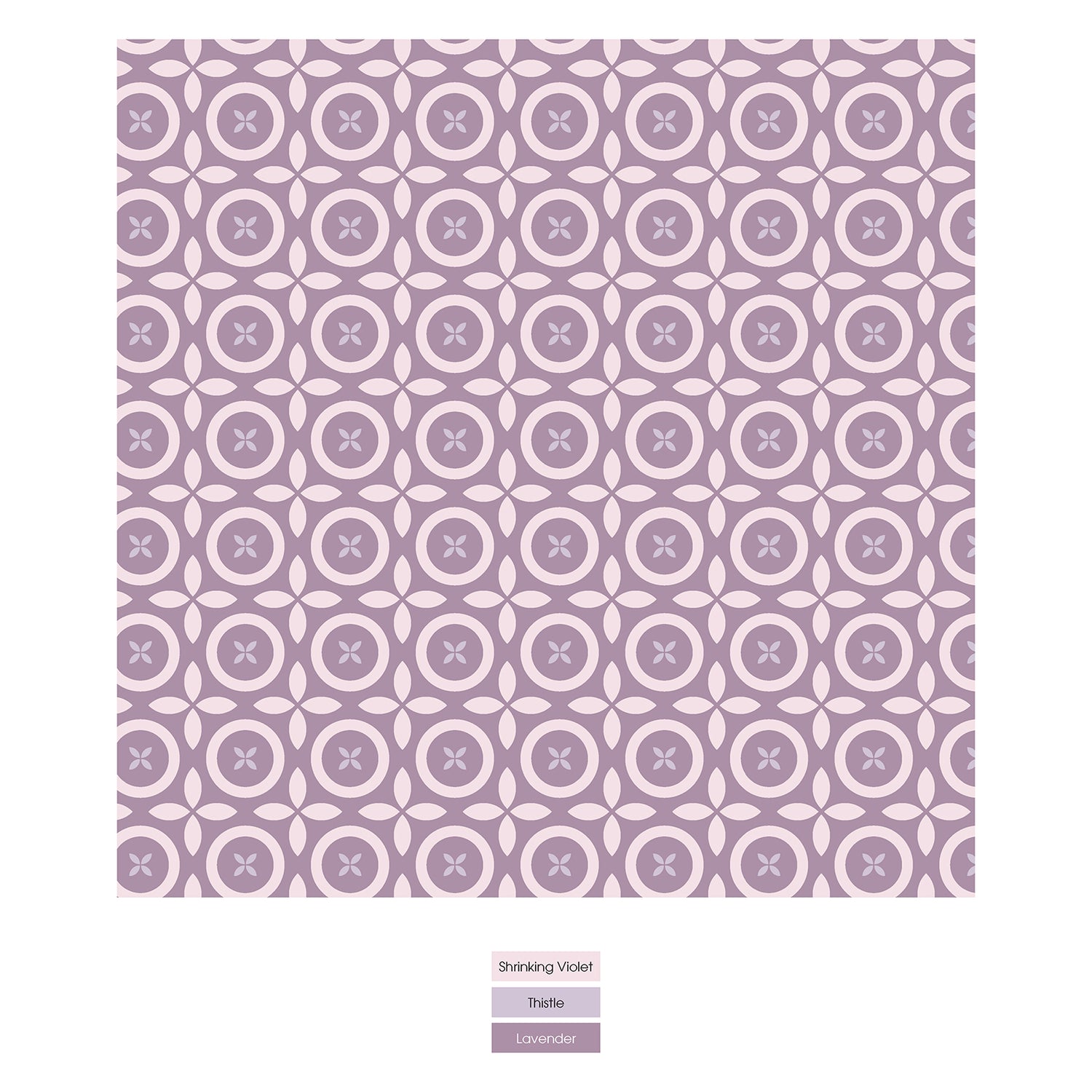 Print Short Sleeve Playtime Outfit Set in Lavender Flower Lattice (330817)