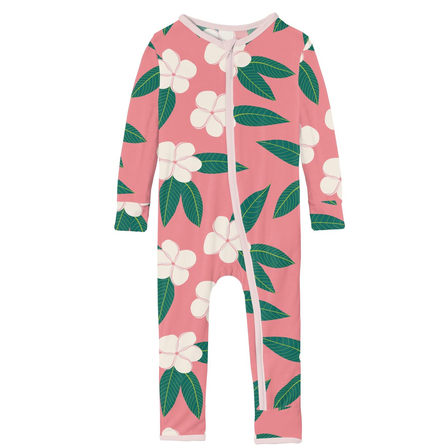Print Coverall with Zipper in Strawberry Plumeria (222278)